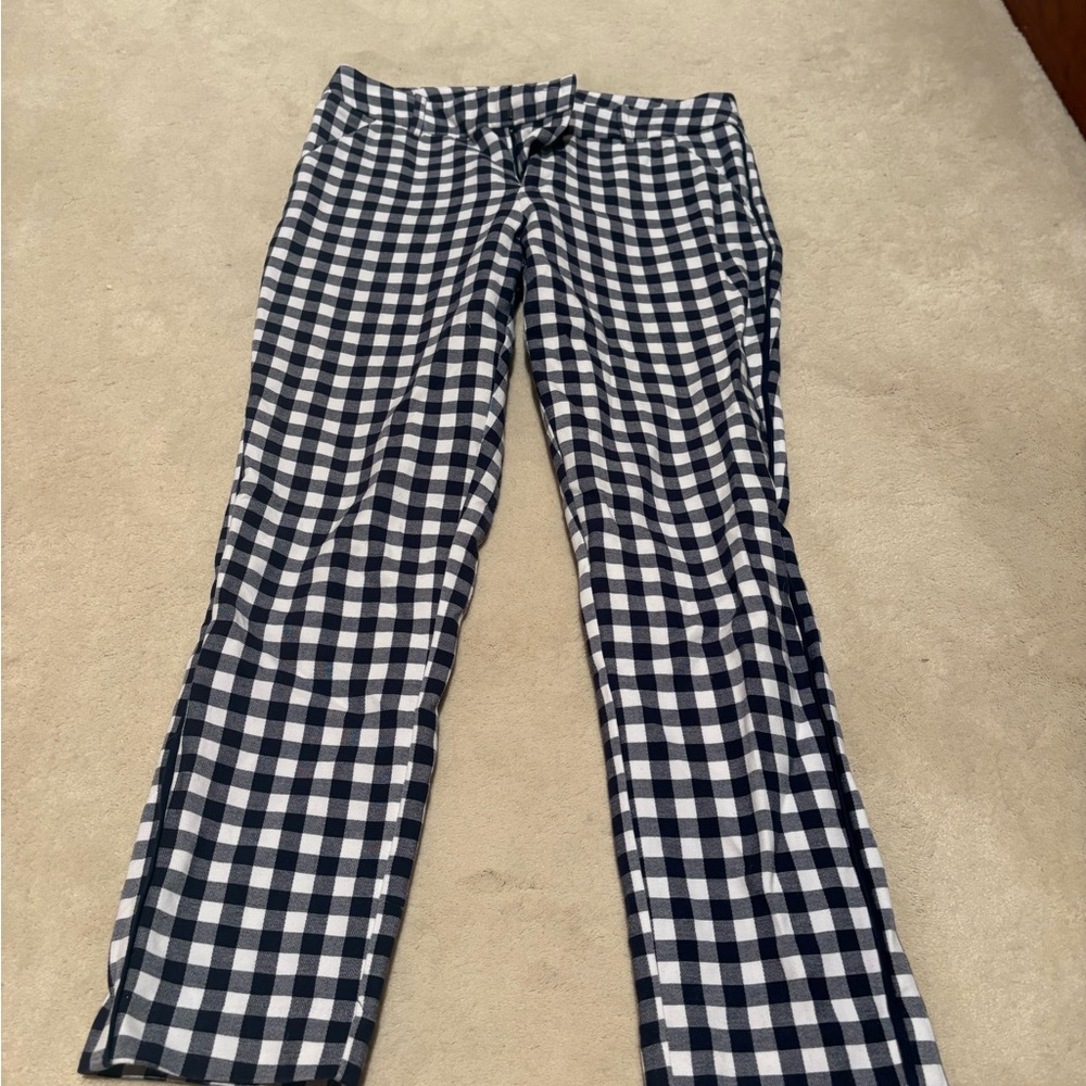 Merona Navy and White Gingham Pants